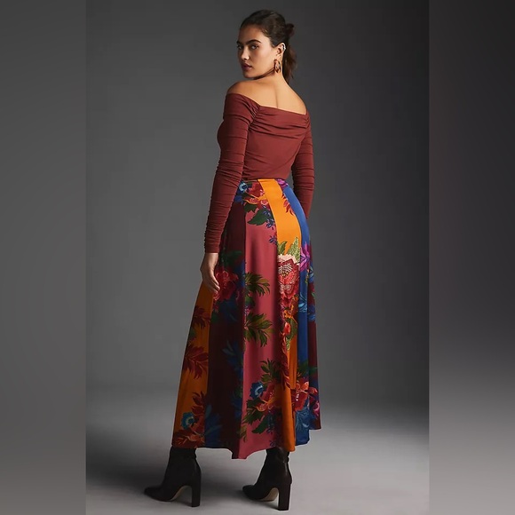 Anthropologie Farm Rio Paneled Maxi Skirt Large - Picture 2 of 5
